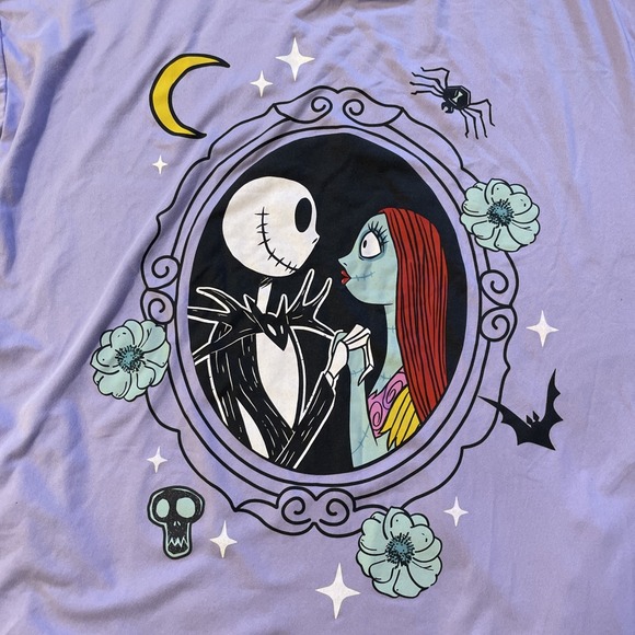 Disney Tim Burton The Nightmare Before Christmas Jack &Sally Nightgown M 8-10 - Picture 2 of 5